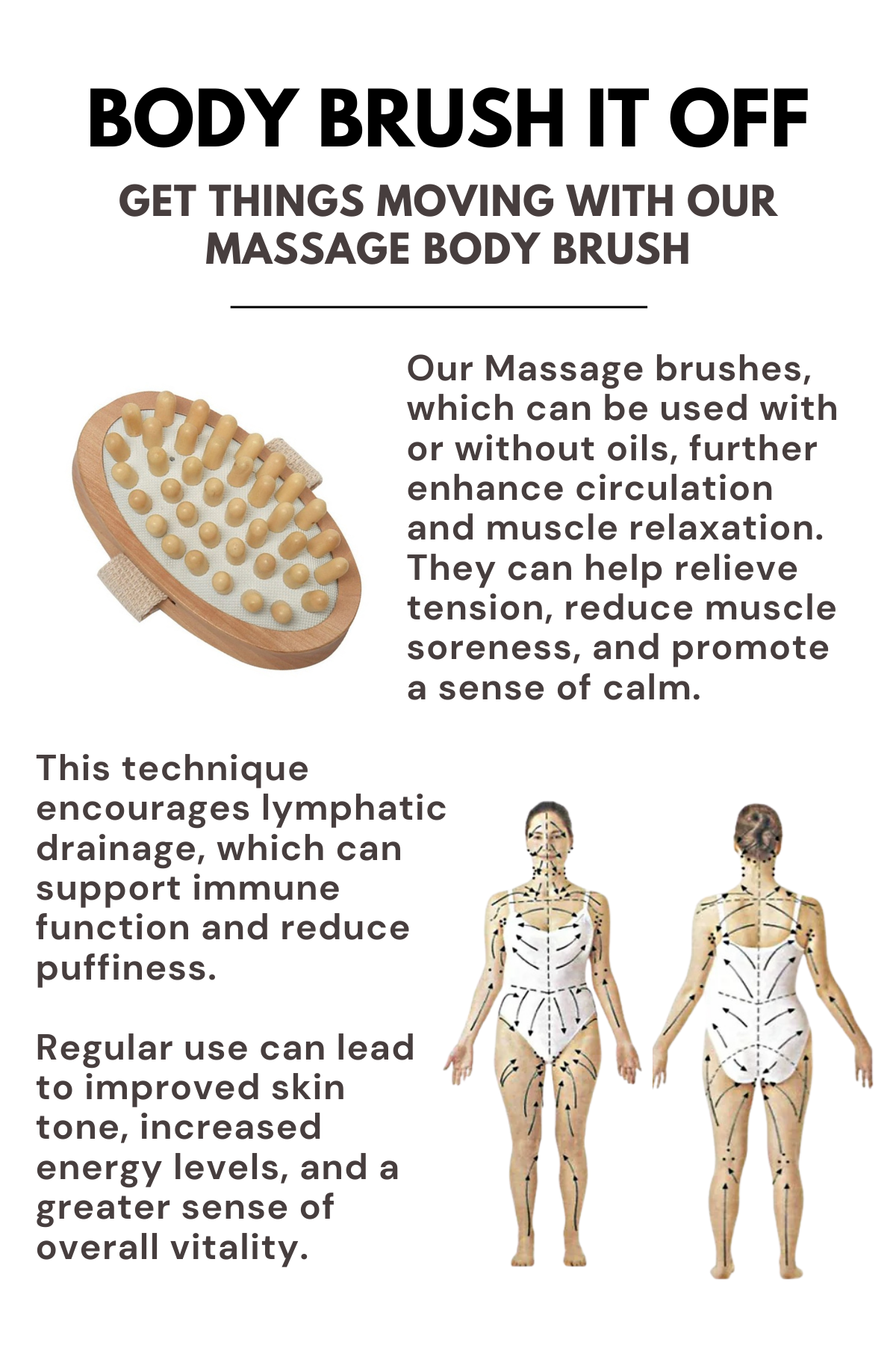 Natural Wooden Body Massage Brush