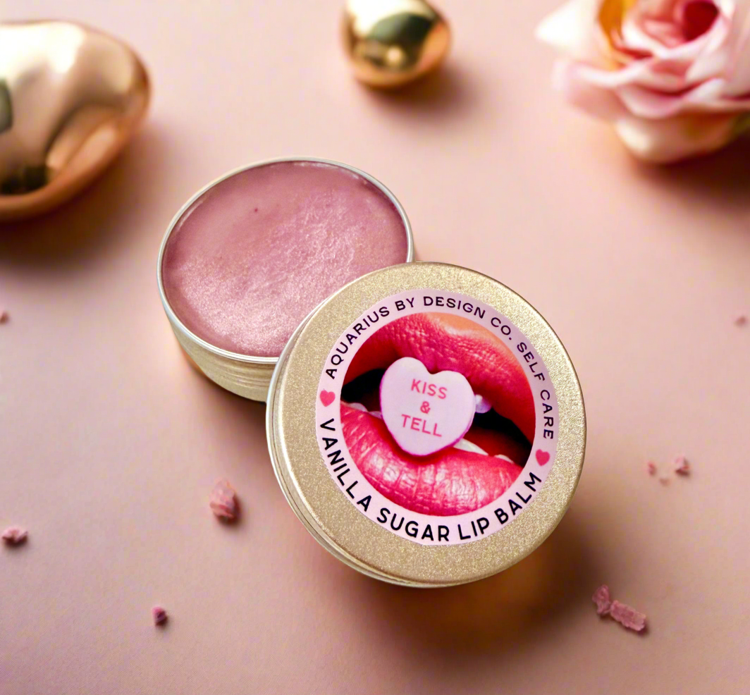 “Kiss & Tell” Vanilla Sugar Lip Balm • Made with Tallow Butter