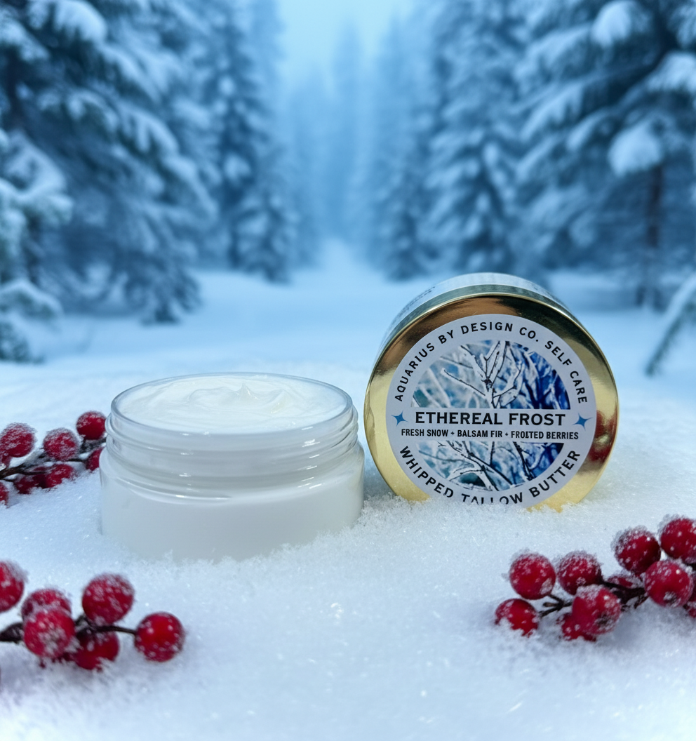 Organic Whipped Tallow Butter – Balsam Fir, Fresh Snow & Frosted Berries - Ethereal Frost